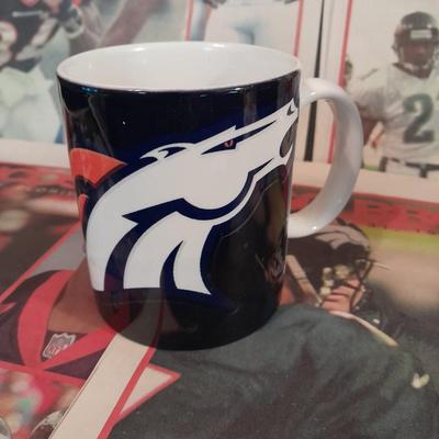 Bronco's Collectibles, bottle bank, Sweatshirt, T-shirt Coffee mug and paper clippings