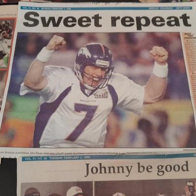Bronco's Collectibles, bottle bank, Sweatshirt, T-shirt Coffee mug and paper clippings