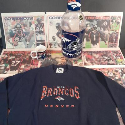 Bronco's Collectibles, bottle bank, Sweatshirt, T-shirt Coffee mug and paper clippings