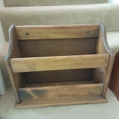 Wooden Magazine / yarn rack and Wooden sewing box