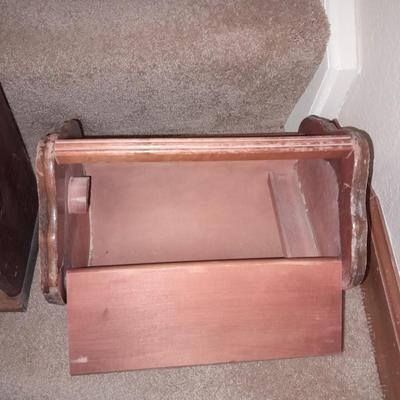 Wooden Magazine / yarn rack and Wooden sewing box