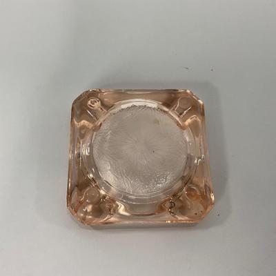 -162- GLASSWARE | MacBeth Evans Star And Rose | Glass Ashtrays
