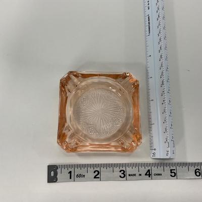 -162- GLASSWARE | MacBeth Evans Star And Rose | Glass Ashtrays