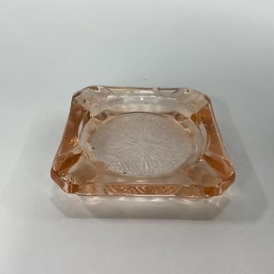 -162- GLASSWARE | MacBeth Evans Star And Rose | Glass Ashtrays