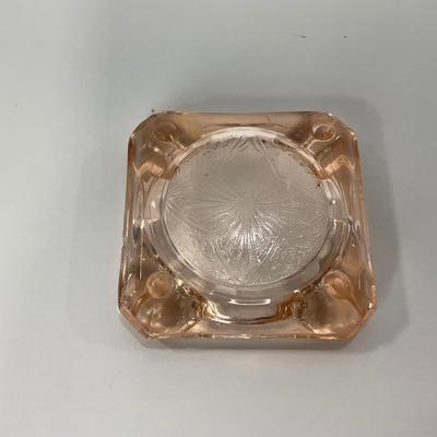 -162- GLASSWARE | MacBeth Evans Star And Rose | Glass Ashtrays