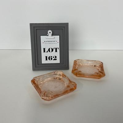 -162- GLASSWARE | MacBeth Evans Star And Rose | Glass Ashtrays