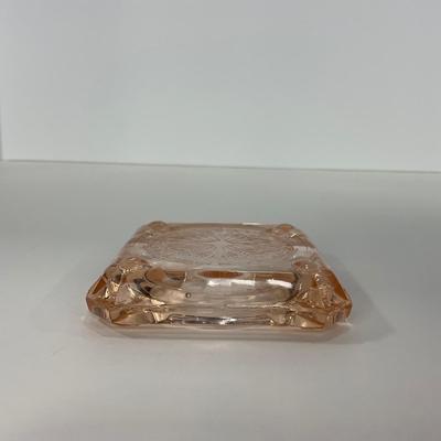 -162- GLASSWARE | MacBeth Evans Star And Rose | Glass Ashtrays