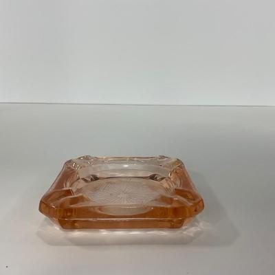 -162- GLASSWARE | MacBeth Evans Star And Rose | Glass Ashtrays