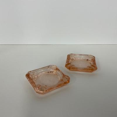 -162- GLASSWARE | MacBeth Evans Star And Rose | Glass Ashtrays
