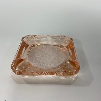 -162- GLASSWARE | MacBeth Evans Star And Rose | Glass Ashtrays