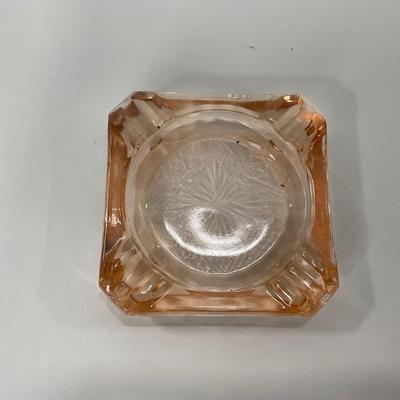 -162- GLASSWARE | MacBeth Evans Star And Rose | Glass Ashtrays