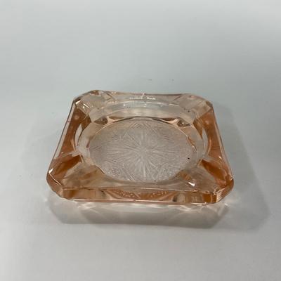 -162- GLASSWARE | MacBeth Evans Star And Rose | Glass Ashtrays
