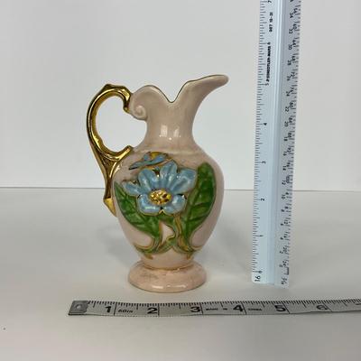 -164- POTTERY | Hull Pottery Floral Vase Gold Inlay