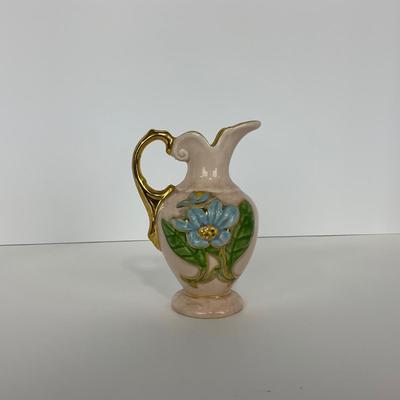 -164- POTTERY | Hull Pottery Floral Vase Gold Inlay