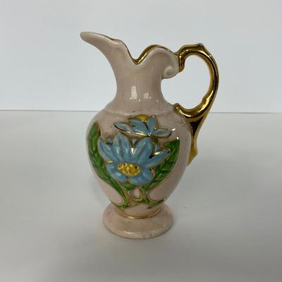 -164- POTTERY | Hull Pottery Floral Vase Gold Inlay