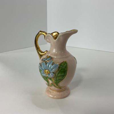 -164- POTTERY | Hull Pottery Floral Vase Gold Inlay