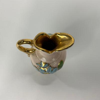 -164- POTTERY | Hull Pottery Floral Vase Gold Inlay