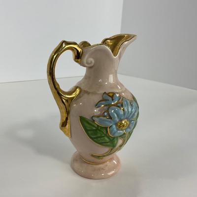 -164- POTTERY | Hull Pottery Floral Vase Gold Inlay