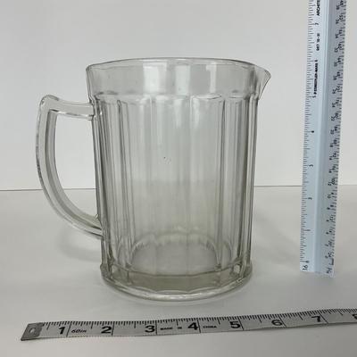 -166- GLASSWARE | Hazel Atlas Glass Heavy Panel Pitcher