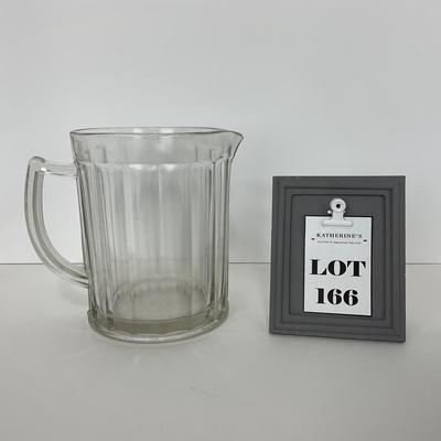 -166- GLASSWARE | Hazel Atlas Glass Heavy Panel Pitcher