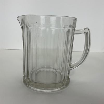 -166- GLASSWARE | Hazel Atlas Glass Heavy Panel Pitcher
