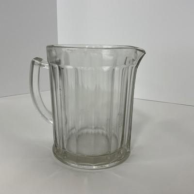 -166- GLASSWARE | Hazel Atlas Glass Heavy Panel Pitcher