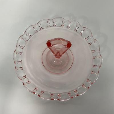 -167- GLASSWARE | Pink Old Colony Hocking Glass Co. | Tray