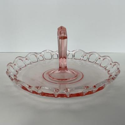 -167- GLASSWARE | Pink Old Colony Hocking Glass Co. | Tray