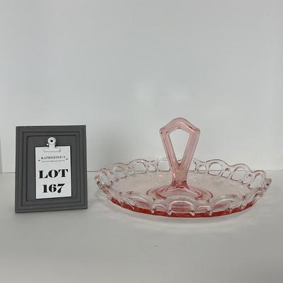 -167- GLASSWARE | Pink Old Colony Hocking Glass Co. | Tray