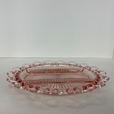 -168- GLASSWARE | Pink Old Colony Hocking Glass Co. | Divided Relish