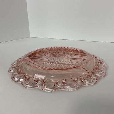 -168- GLASSWARE | Pink Old Colony Hocking Glass Co. | Divided Relish