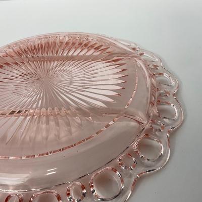 -168- GLASSWARE | Pink Old Colony Hocking Glass Co. | Divided Relish