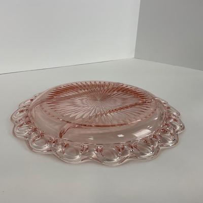 -168- GLASSWARE | Pink Old Colony Hocking Glass Co. | Divided Relish