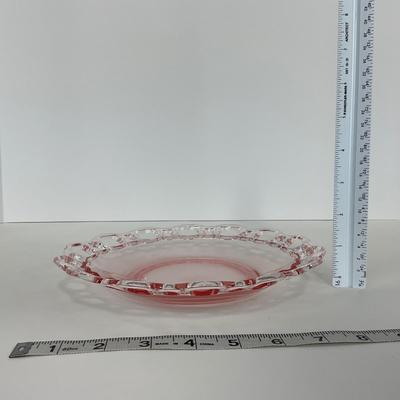 -169- GLASSWARE | Pink Old Colony Hocking Glass Co. | Cookie Jar Rose Bowl & Dish
