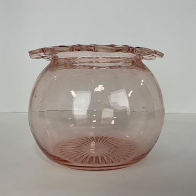 -169- GLASSWARE | Pink Old Colony Hocking Glass Co. | Cookie Jar Rose Bowl & Dish