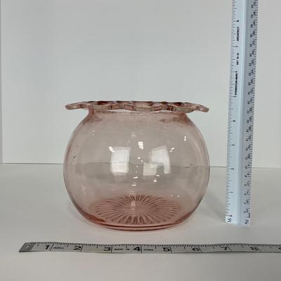 -169- GLASSWARE | Pink Old Colony Hocking Glass Co. | Cookie Jar Rose Bowl & Dish