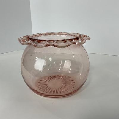 -169- GLASSWARE | Pink Old Colony Hocking Glass Co. | Cookie Jar Rose Bowl & Dish