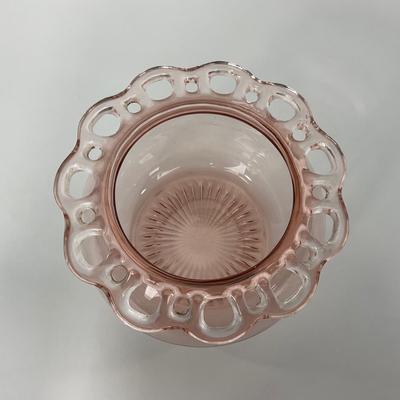 -169- GLASSWARE | Pink Old Colony Hocking Glass Co. | Cookie Jar Rose Bowl & Dish