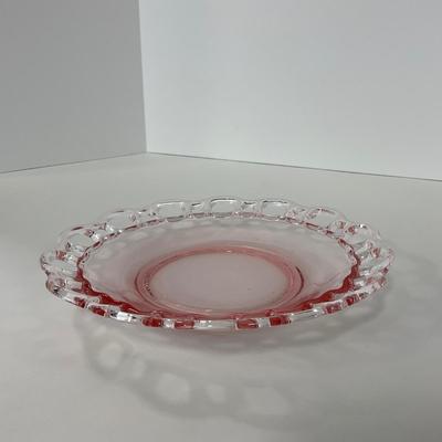 -169- GLASSWARE | Pink Old Colony Hocking Glass Co. | Cookie Jar Rose Bowl & Dish