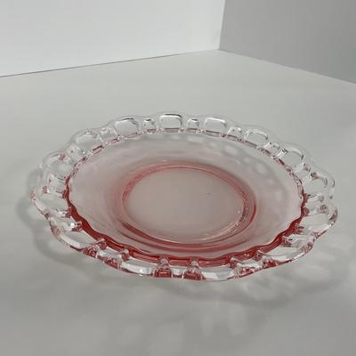 -169- GLASSWARE | Pink Old Colony Hocking Glass Co. | Cookie Jar Rose Bowl & Dish