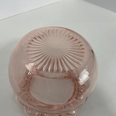 -169- GLASSWARE | Pink Old Colony Hocking Glass Co. | Cookie Jar Rose Bowl & Dish