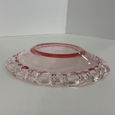 -169- GLASSWARE | Pink Old Colony Hocking Glass Co. | Cookie Jar Rose Bowl & Dish