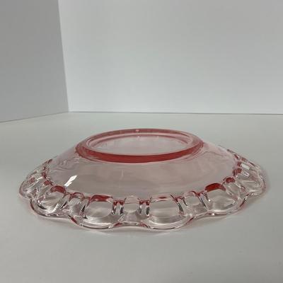 -169- GLASSWARE | Pink Old Colony Hocking Glass Co. | Cookie Jar Rose Bowl & Dish