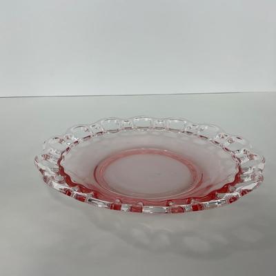 -169- GLASSWARE | Pink Old Colony Hocking Glass Co. | Cookie Jar Rose Bowl & Dish