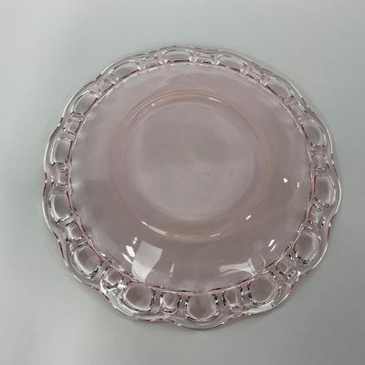 -169- GLASSWARE | Pink Old Colony Hocking Glass Co. | Cookie Jar Rose Bowl & Dish