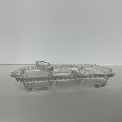 -171- GLASSWARE | Candlewick Imperial Glass Co. | Relish Dish & Spoon