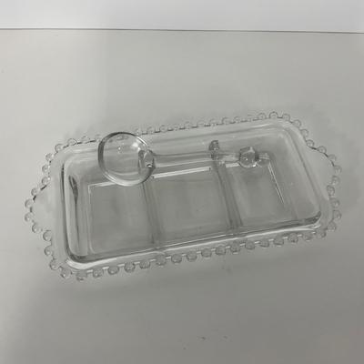 -171- GLASSWARE | Candlewick Imperial Glass Co. | Relish Dish & Spoon