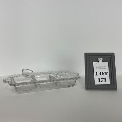 -171- GLASSWARE | Candlewick Imperial Glass Co. | Relish Dish & Spoon