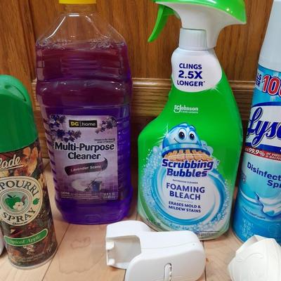 Cleaning supplies Bottles are all full to near full