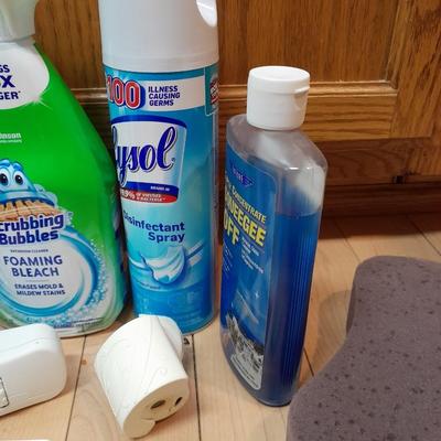 Cleaning supplies Bottles are all full to near full